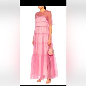 Staud ,XS, Sheer organza overlay gown NWT
